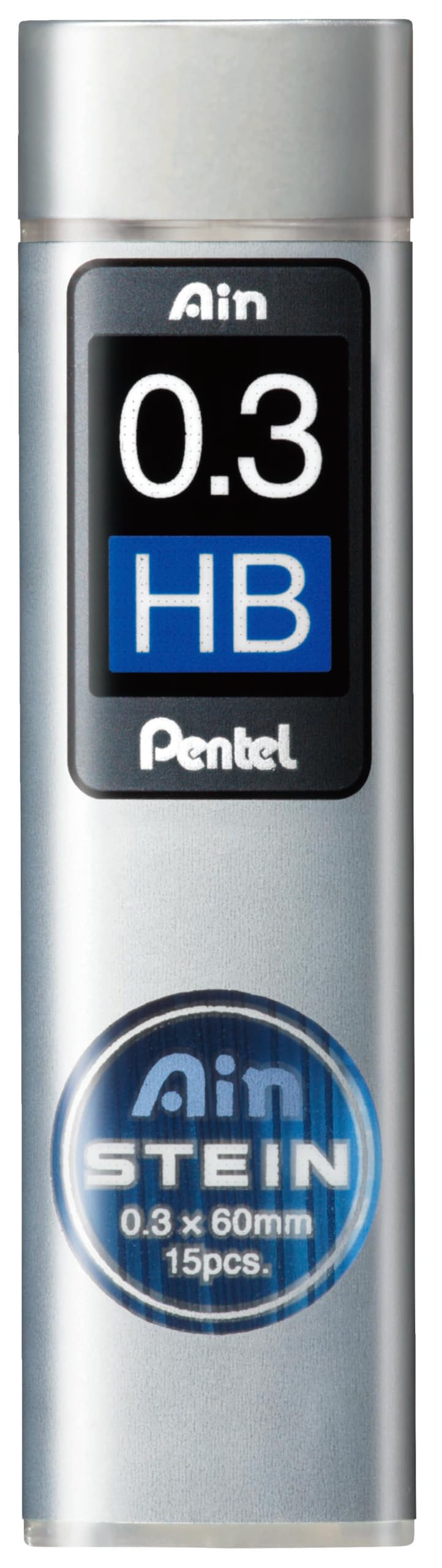 Pentel C273-HBO Ain Stein Feinmine, Strichstärke 0.3 mm, Härtegrad HB, 15 Minen je Dose, HB