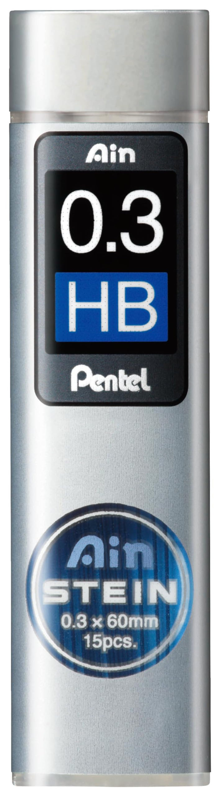 Pentel C273-HBO Ain Stein Feinmine, Strichstärke 0.3 mm, Härtegrad HB, 15 Minen je Dose, HB