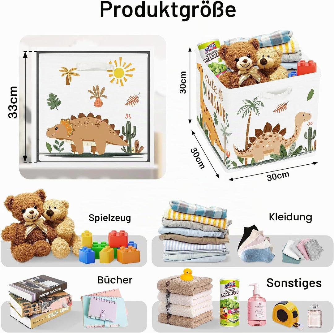 30cm Aufbewahrungsbox 3 Stück Boho Dinosaurier Aufbewahrungskorb Kinder Faltbar Palmen Eier Aufbewah