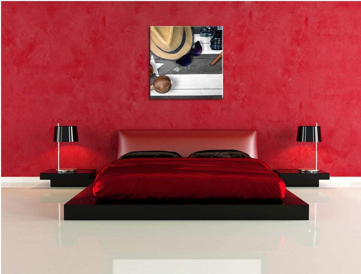 Pixxprint Stillleben Kubazigarren als Leinwandbild/Grösse: 70x70 cm/Wandbild/Kunstdruck/fertig bespa