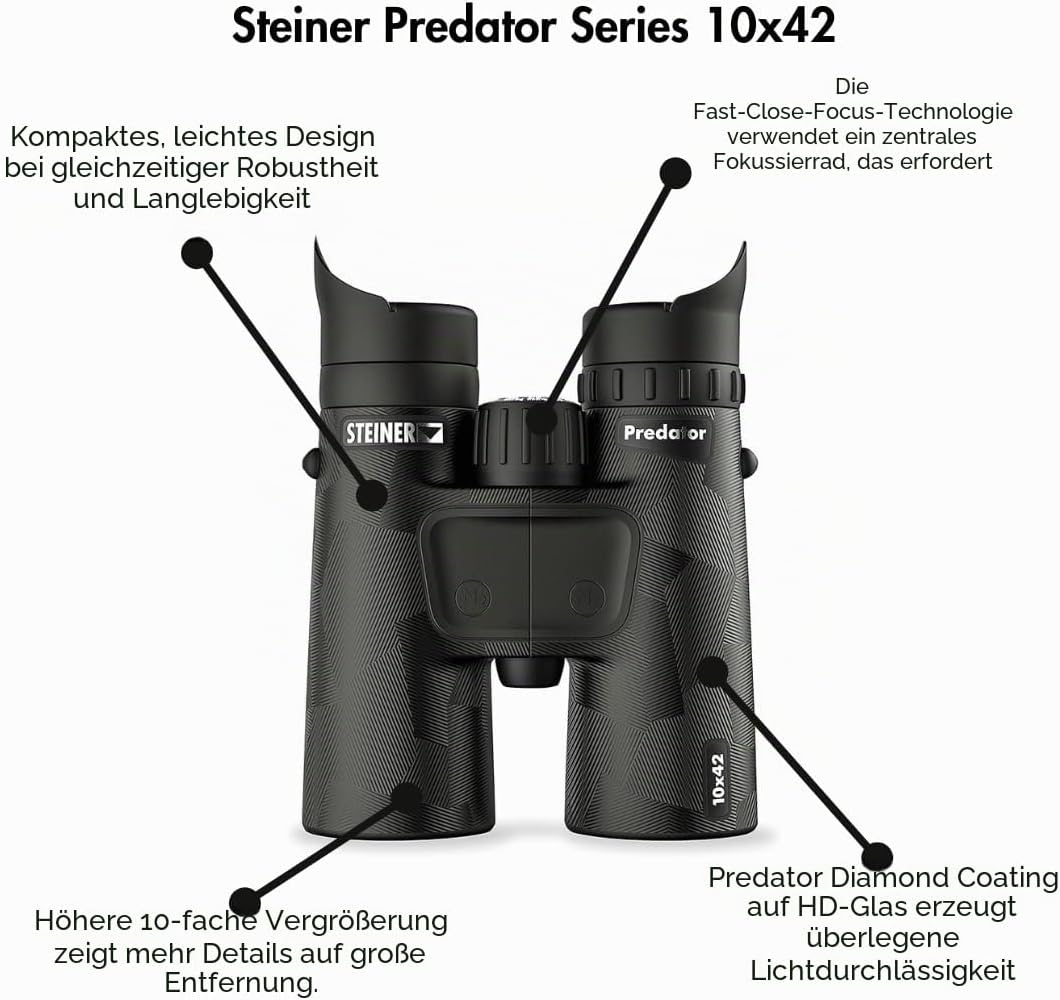 Steiner Predator Series Jagd-Fernglas, 10 x 42 10x42 neues Modell, 10x42 neues Modell