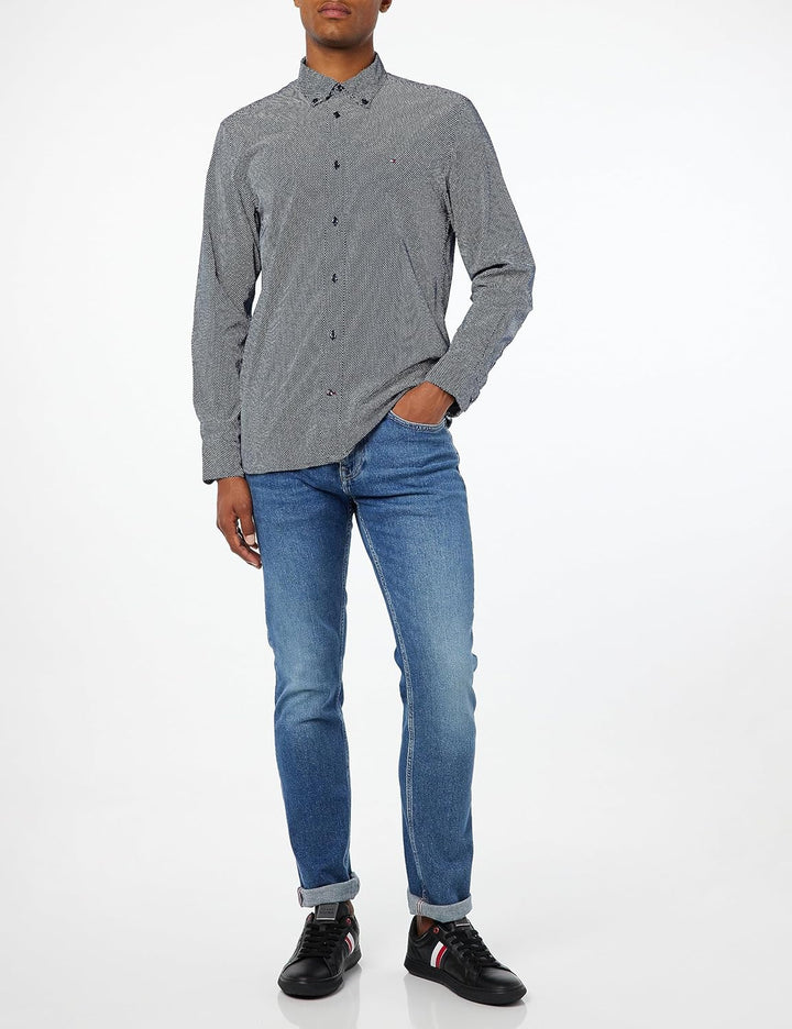 Tommy Hilfiger Regular Fit Hemd L Blau (Carbon Navy / White), L Blau (Carbon Navy / White)