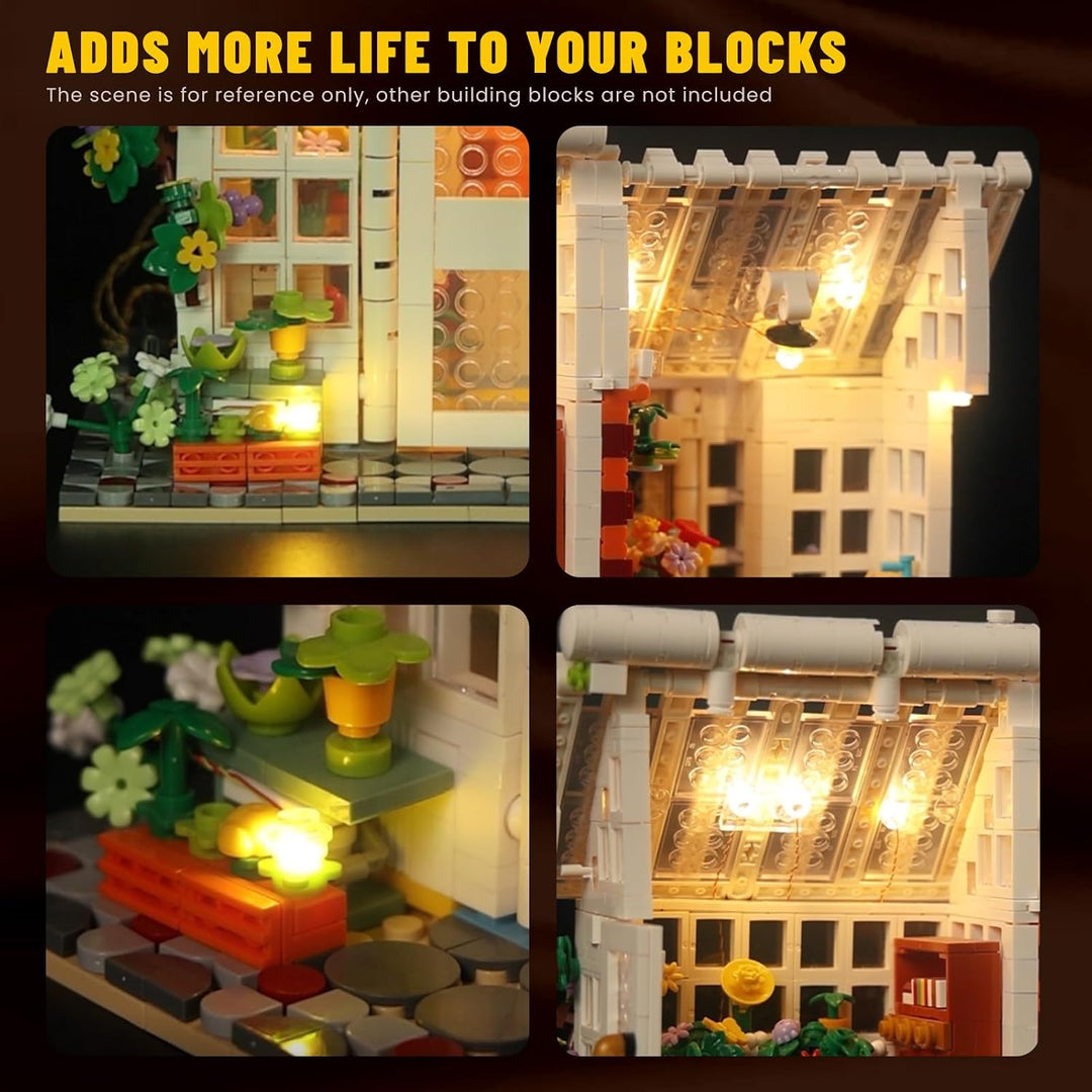 JMBricklayer LED-Licht-Baustein-Set, 2 x 6 Leuchtsteine mit Lichtsensormodus, DIY-Beleuchtungsbauste