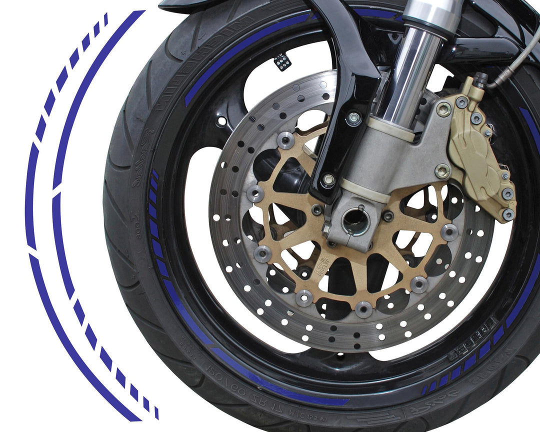 Foliatec PIN Striping Racing Felgenrandaufkleber Motorrad Zierstreifen Felgen Aufkleber, blau Blau 1