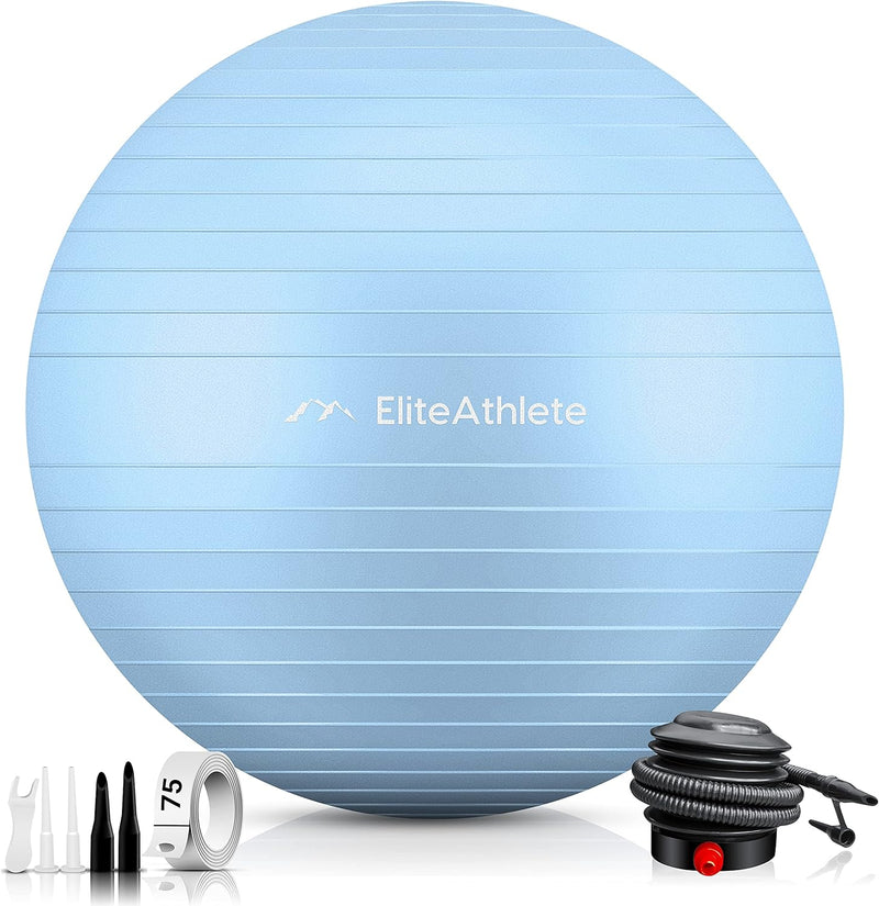 EliteAthlete Gymnastikball Sitzball Büro ergonomisch mit Anti Burst System - Fitness Pilates Schwang