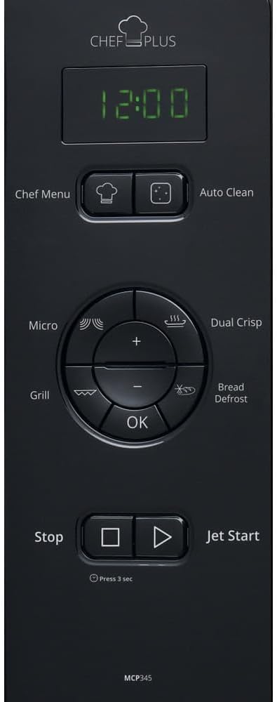 Whirlpool MCP 345 BL, Mikrowelle, 25 Liter Schwarz, Schwarz