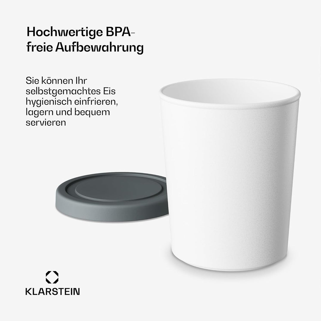 Klarstein Eisbehälter Für Speiseeis – 4x 180ml, Mit Deckel, Spülmaschinenfest, Kunststoff, Für Selbs