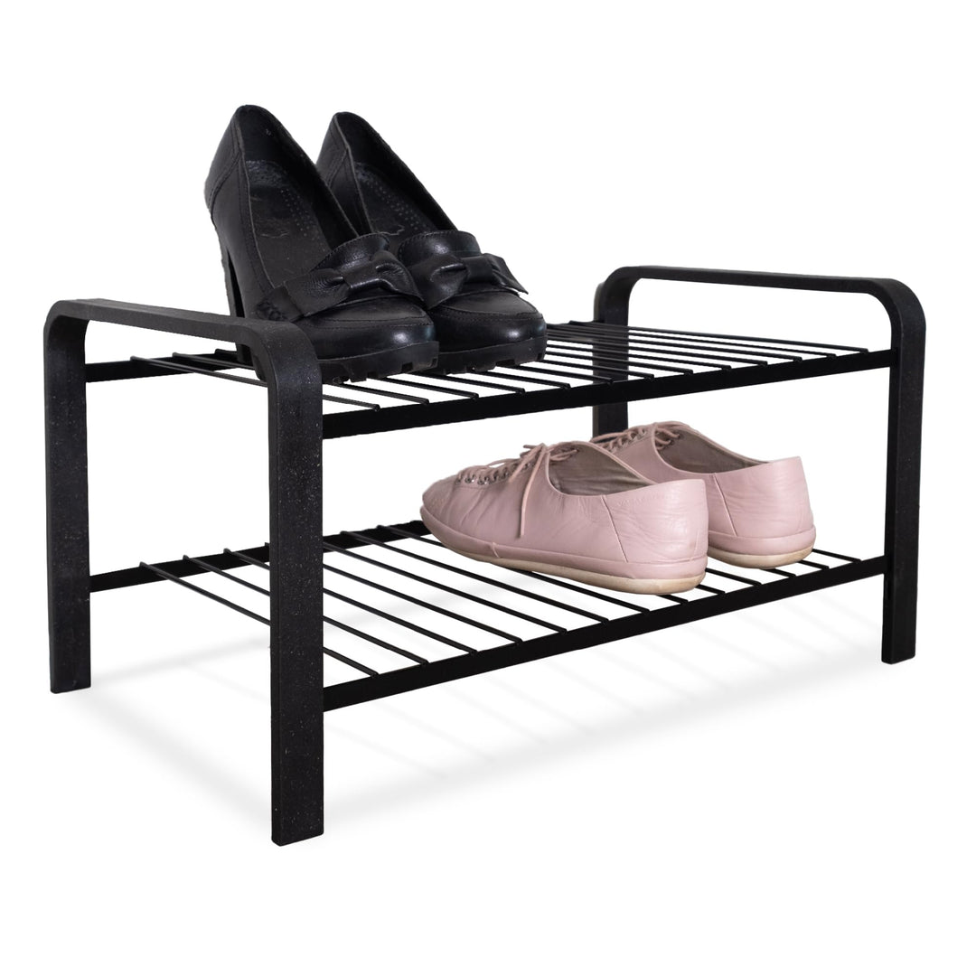 LM 390 Schuhregal aus Öko-Holz - pulverbeschichtetes Schuhregal platzsparend, 470 mm breite, ideal f