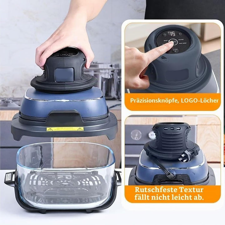 Airfryer Zubehör für Ninja CRISPi 2 Stück Silikonform+ Spritzschutz + Silikonmatten + Heissluftfritt