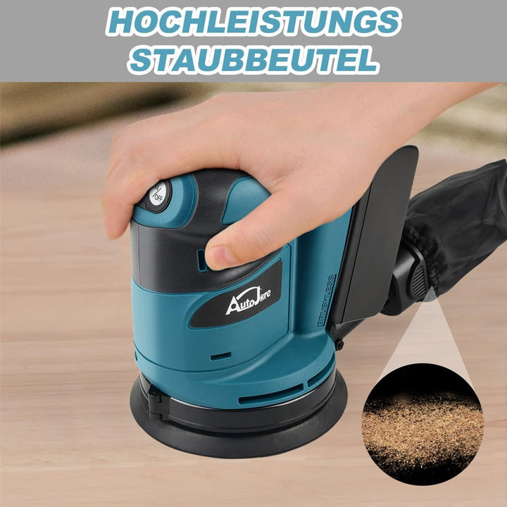 Bürstenloser Exzenterschleifer Kompatibel mit Makita 18V Batterie 6 Leistungsstufe Exenterschleifmas