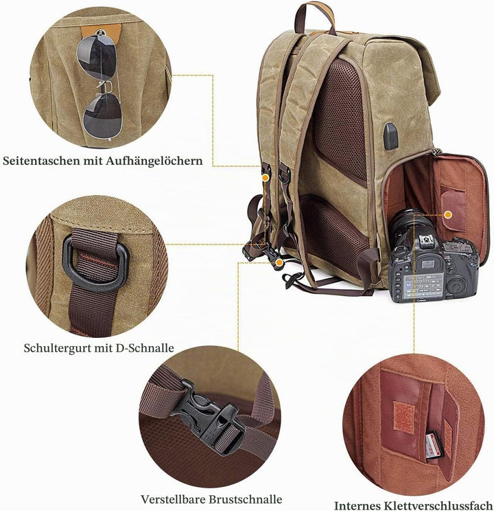UBAYMAX Rucksack für Spiegelreflexkameras, wasserdicht, für Spiegelreflexkameras, stossfest, 39,6 cm
