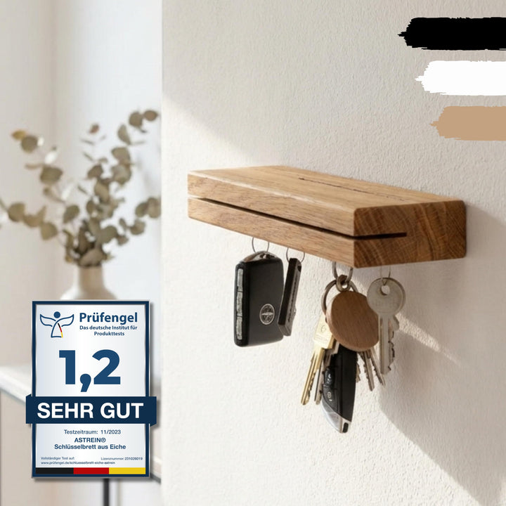 ASTREIN® | Schlüsselbrett aus Holz | Magnetisches Schlüsselbrett | Schlüsselaufbewahrung aus Eiche |