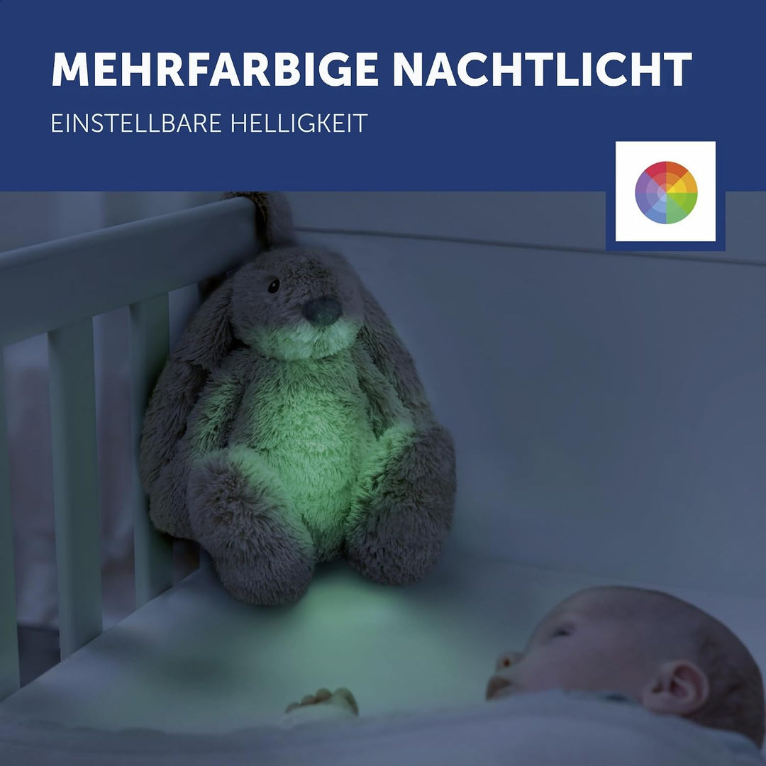 ZAZU - Ro der Hase Baby Schlafhilfe mit wiederaufladbarem Akku – Nachtlicht in mehreren Farben &amp; ber