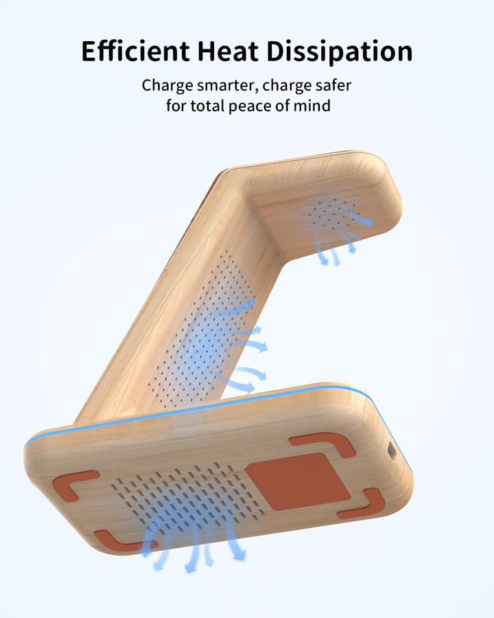 JoyGeek 3 in 1 Kabelloses Ladegerät, Faltbar Wireless Charger für i Phone 16/15/14/13/12/11/X, Induk