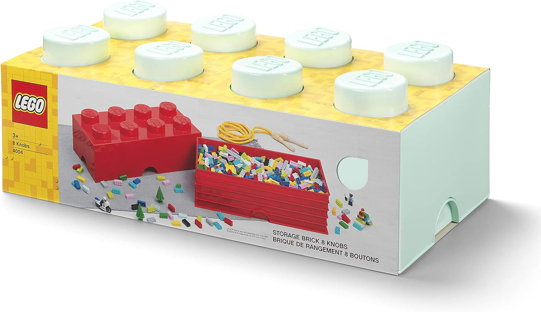 LEGO Aufbewahrungsstein, 8 Noppen, Stapelbare Aufbewahrungsbox, 12 l, mintgrün Aqua Blau, Aqua Blau