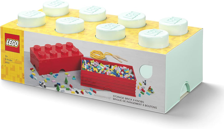 LEGO Aufbewahrungsstein, 8 Noppen, Stapelbare Aufbewahrungsbox, 12 l, mintgrün Aqua Blau, Aqua Blau