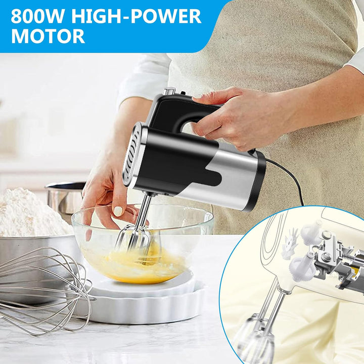 Vegena Handmixer Elektrisch Handrührgerät 800W Mixer Handrührer Handrührer Küchenmixer Schneebesen M