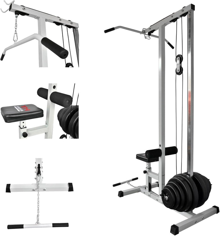 Hansson Sports® Latmaschine Latzugturm Latzugstation Seilzug mit Gewichten optinal B:Mit 47.5KG, B:M