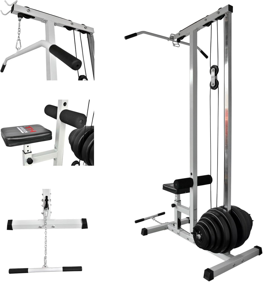Hansson Sports® Latmaschine Latzugturm Latzugstation Seilzug mit Gewichten optinal C:Mit 67.5KG, C:M