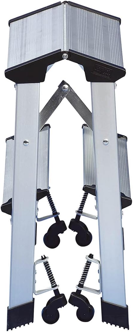 Wedo 2151 Mobile Trittleiter (aus AluMinium, (mit Rollen Tragkraft 150 kg, silber