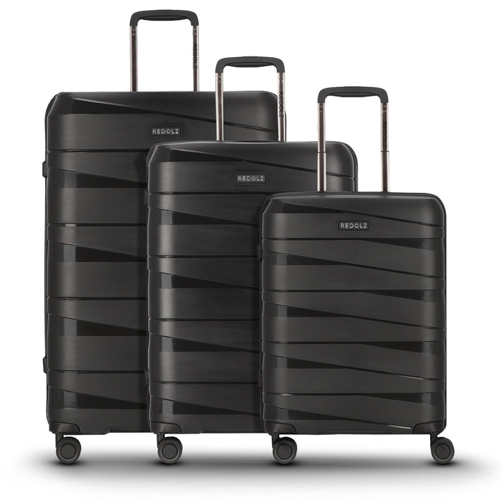 REDOLZ Hartschalen Koffer-Set 3-teilig | aus hochwertigem, leichtem Polypropylen Material | 4 Doppel