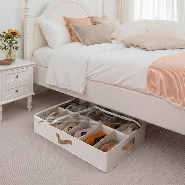 StorageWorks Aufbewahrungsbox unter dem Bett, grosse Unterbett Aufbewahrung Organizer mit Deckel, ro