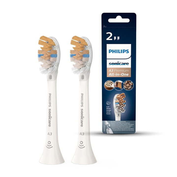 Philips Sonicare Original A3 Premium All-in-One Standard-Schallzahnbürstenköpfe - 2er-Pack in Weiss