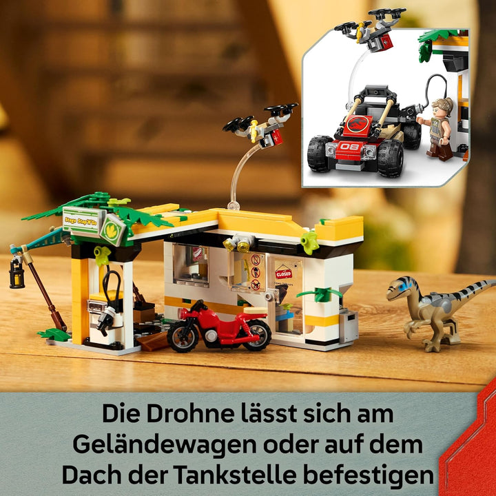 LEGO Jurassic World Raptor & Titanosaurus: Grosse Fährtensuche – 2 Spielzeug Dinosaurier Figuren, EI