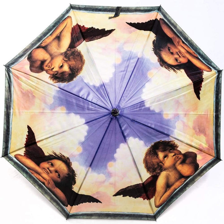 LUCKYWEATHER Regenschirm Stockschirm Damen/Herren Motiv Raffael Engel Auf-Automatik I Stockregenschi