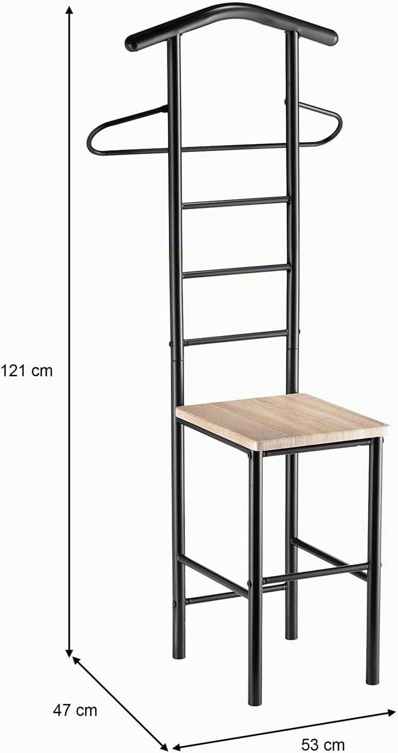 CARO-Möbel Herrendiener JIVO 2er-Set Stummer Diener Kleiderständer, Metallgestell schwarz und Ablage