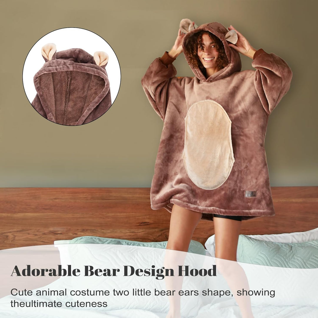 Catalonia Classy Oversized Sherpa Hoodie Decke, grosses Kapuzen-Sweatshirt für Frauen, weiche gemütl