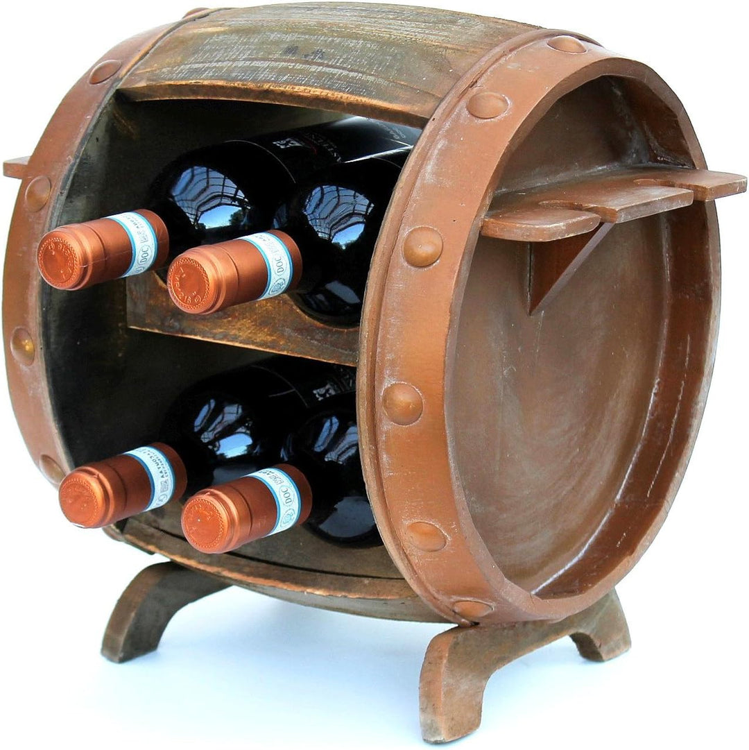 DanDiBo Weinregal Holz Weinfass Braun 33 cm 2110 Bar Flaschenregal Flaschenständer Klein Fass Holzfa