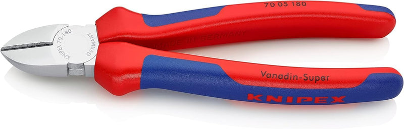 Knipex Seitenschneider verchromt, mit Mehrkomponenten-Hüllen 180 mm 70 05 180 verchromt Mit Mehrkomp