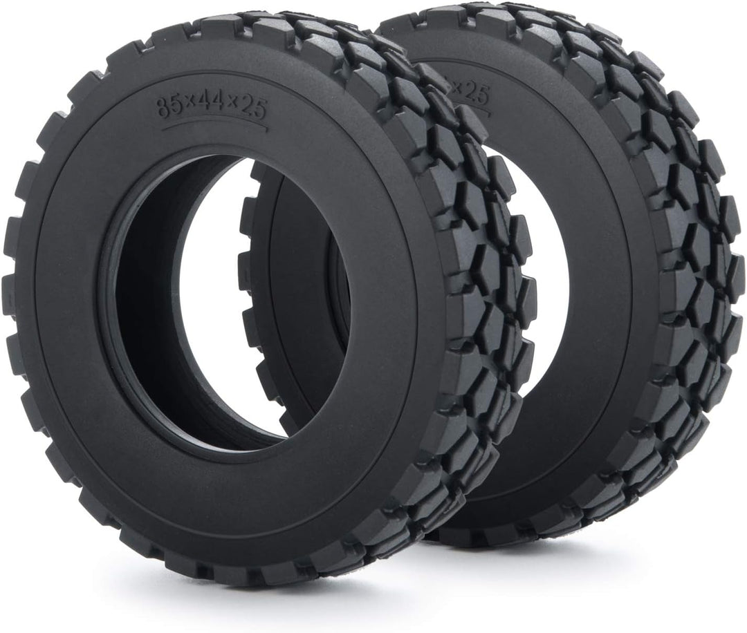 AXspeed 4 Stück Metall Hinterrad Nabenfelgen mit Gummireifen für Tamiya Traktor LKW Klettern Anhänge