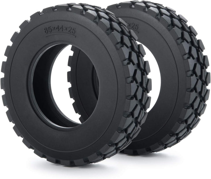 AXspeed 4 Stück Radreifen Felgen Set 1/14th Vorderfelgen mit Gummireifen für Tamiya Tractor Truck Cl