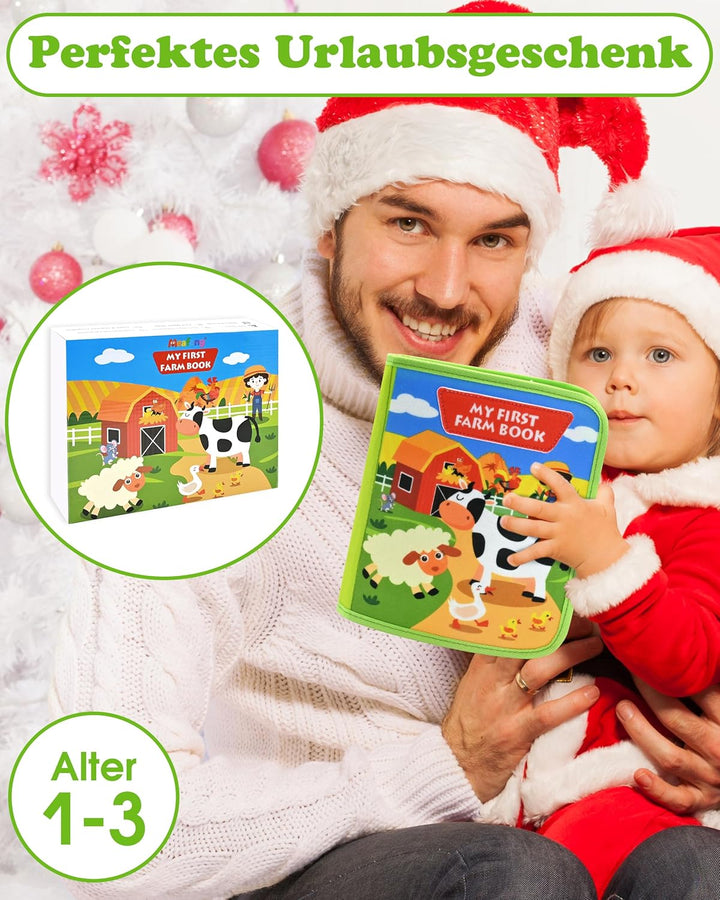 Meafeng® Busy Board Montessori Spielzeug ab 1 2 3 Jahre, 20 in 1 Quiet Book Activity Board mit Bauer