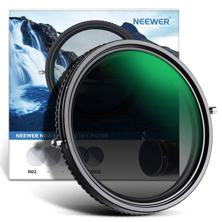 NEEWER 2 in 1 77mm Variable ND Filter ND2-ND32&amp;CPL (Zirkular Polfilter) No X Cross Variabel Graufilt