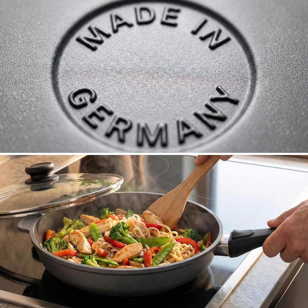 Lieblingspfanne Bratpfanne 24 cm Ø - flacher Rand 5 cm - Für alle Herdarten & Induktion - PFAS-frei