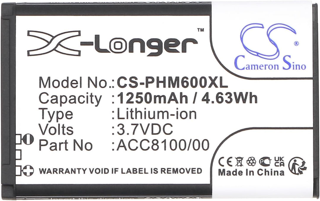 TCTK Akku 1250mAh Kompatibel mit [Philips] DPM6000, DPM7000, DPM8100, DPM8500, Pocket Memo DPM6000,
