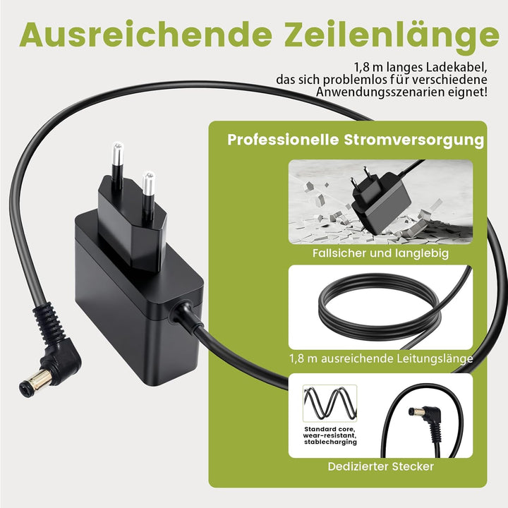 Staubsauger Ladegerät Kompatibel mit Levoit LVAC-300 Akku Staubsauger 27V Ersatz Netzteil Kabel Schw