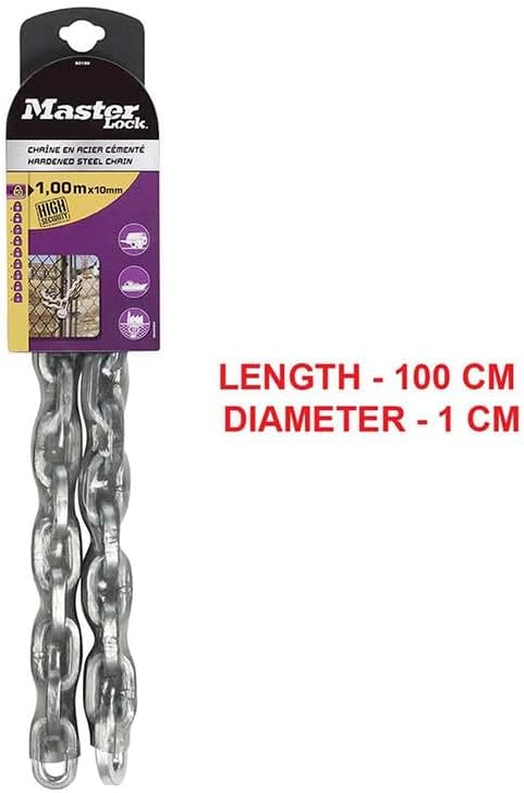Master Lock 8019EURD Kette aus gehärtetem Stahl, 100 cm x 1 cm 1 m, 1 m