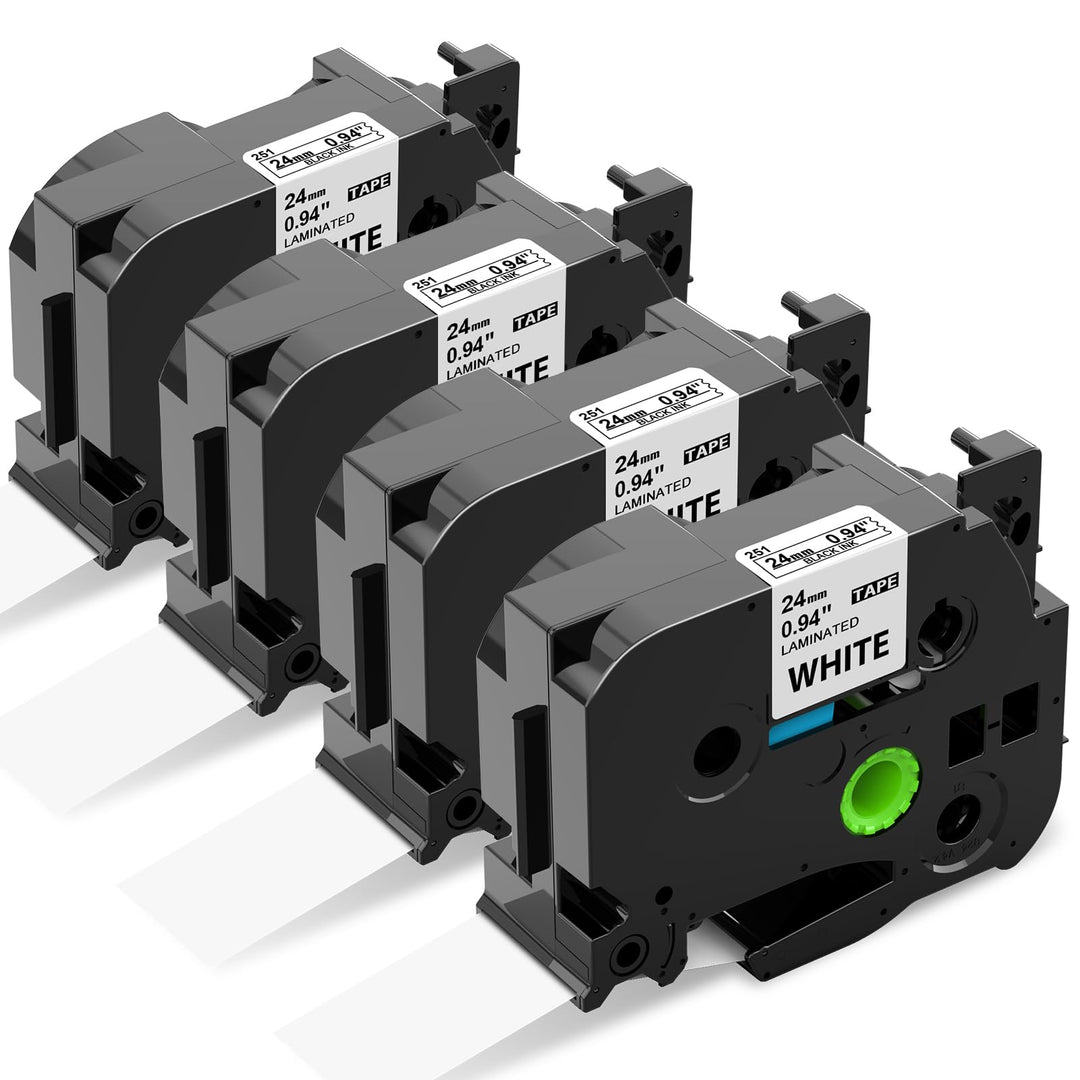 4 x Kompatibel TZ-251 24mm Schriftbänder als Ersatz für Brother TZe 24mm P touch Bänder TZe-251 TZe2