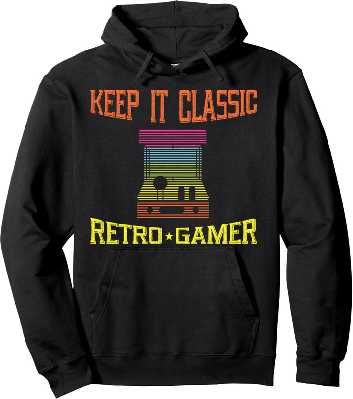 Klassische Retro Gamer Spielautomaten Computerarcade Pullover Hoodie