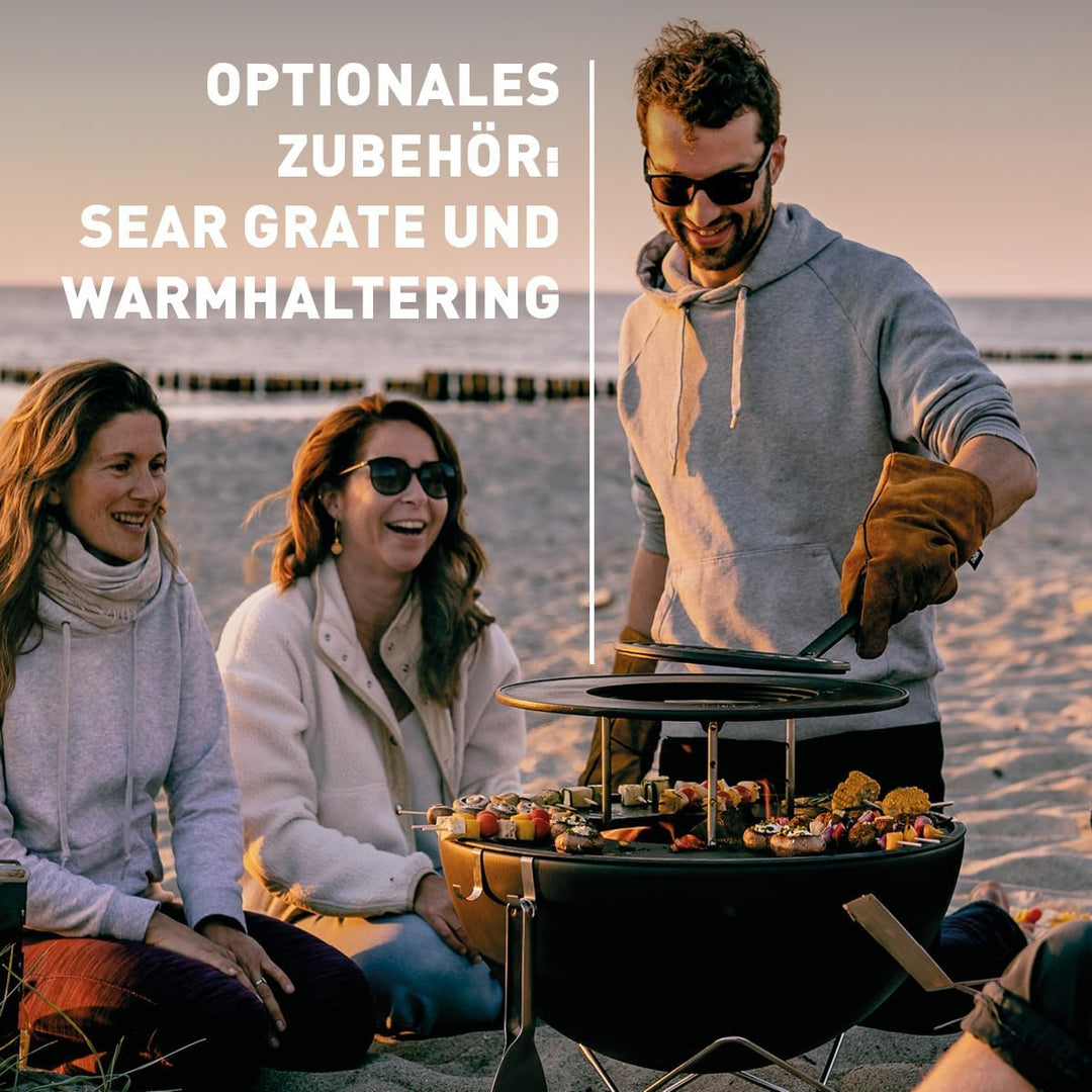 höfats - Bowl 57 Feuerset Flex mit Sternfuss und Dreibein - raucharme Feuerstelle mit Plancha Grillp