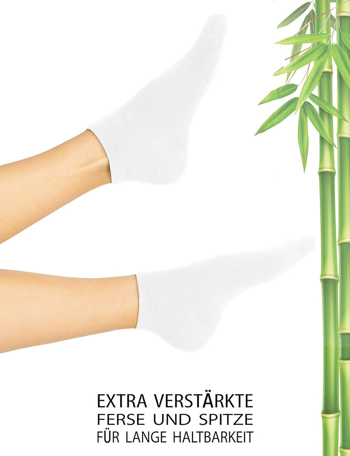BAMBUS Kurzschaft Socken, 6 oder 12 Paar atmungsaktive Sneaker Socken aus nachhaltigen Bambusfasern