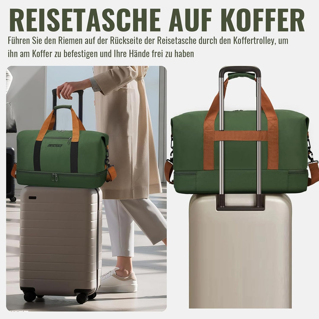 Sporttasche & Reisetasche für Damen und Herren - mit Schuhfach & Nassfach, Large Capacity Travel Bag