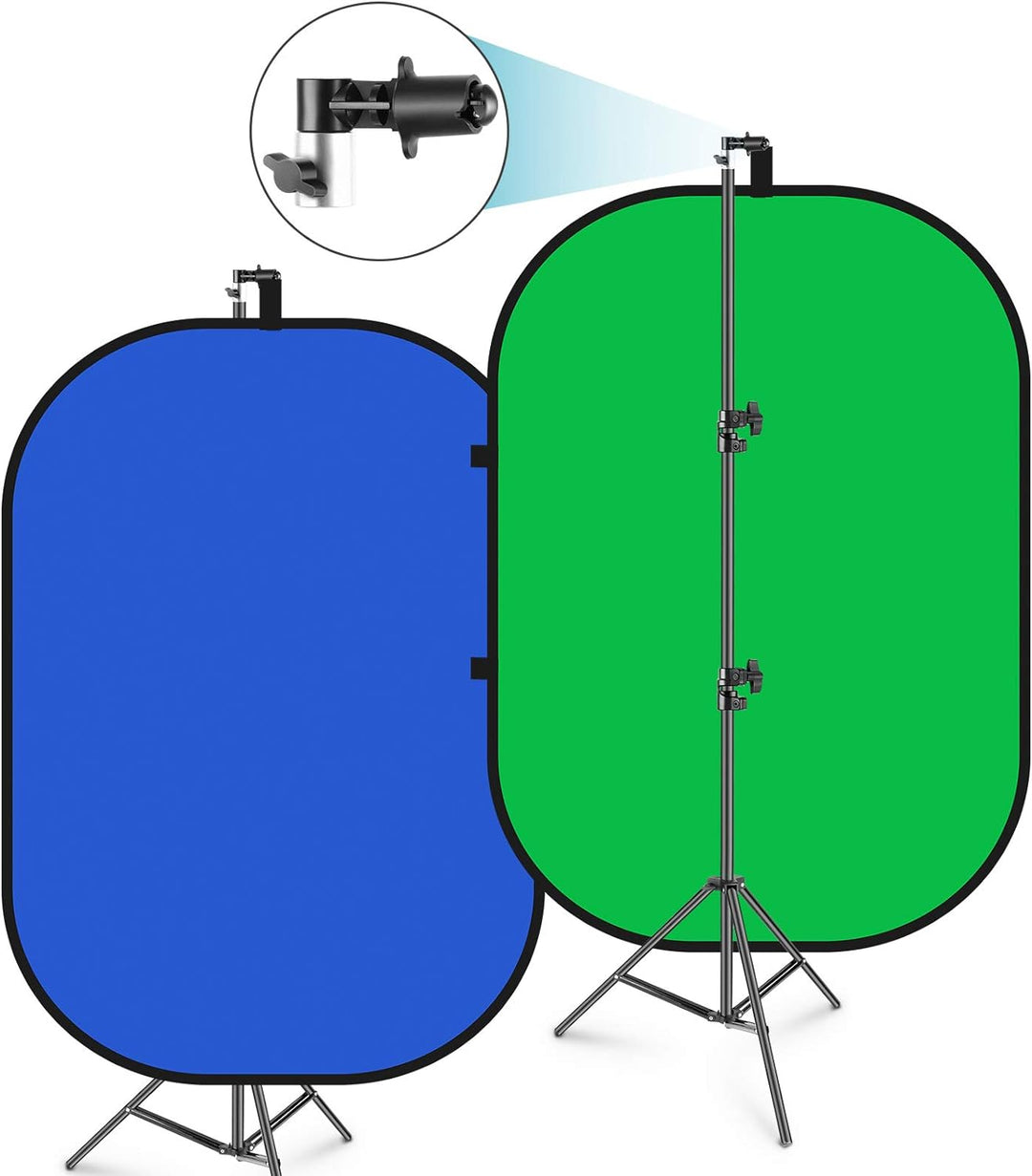 Neewer 150x200cm Chromakey Blau-Grün Hintergrund mit Stativset: 2-in-1 Aufklapp Soft Diffusor mit um