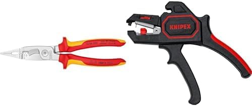 KNIPEX Elektro-Installationszange 1000V-isoliert (200 mm) 13 86 200 & 12 62 180 Automatische Abisoli