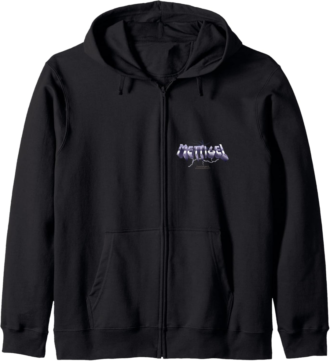 Mettigel Geek Motiv Heavy Metal Schriftzug Original Mettigel Kapuzenjacke