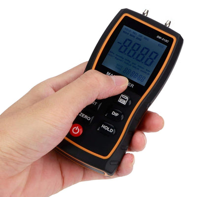 SNDWAY Digitales Differentialmanometer Handluftgas-Manometer ± 103,42 kPA Manometer